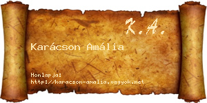 Karácson Amália névjegykártya